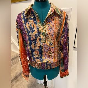 Melanie Lyne colourful blouse, elastic bottom, size L, never worn.